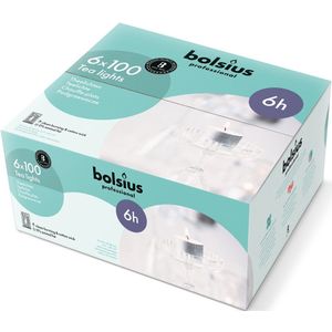 600 stuks Bolsius professional witte 6-uurs waxinelichtjes in Horeca zak