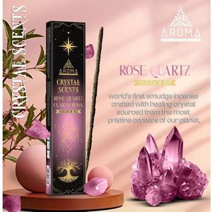 Aroma Smudge Wierookstokjes met Rozenkwarts stenen (2 pakjes)