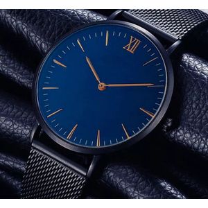 Zakelijk dames horloge zwart blauw