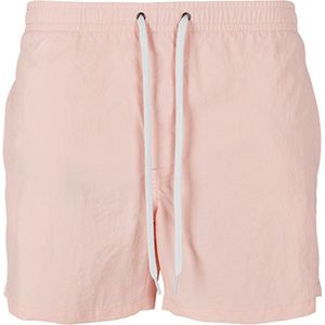 Build Your Brand - Heren Zwembroek - Pink - Nylon - 2 Zijzakken, Achterzak met Ritssluiting