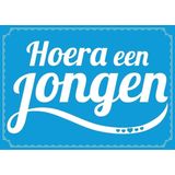 5x Hoera een jongen ansichtkaart/wenskaart geboren/kraamcadeau