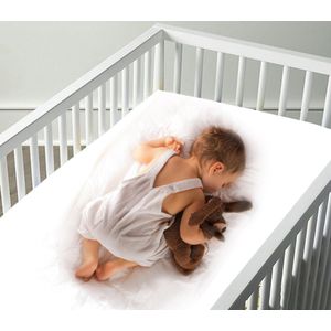 Homee Hoeslaken katoen wit 60x120 +15cm ledikant bedje 100% katoen 2 stuks