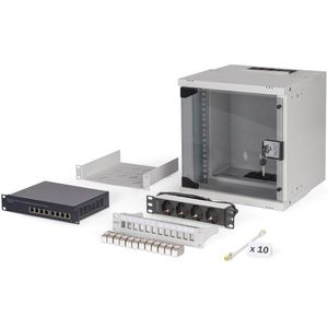 Digitus - SOHO PRO - Wandbehuizing - Grijs - 10 inch - 6U netwerkset met accessoires