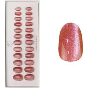 Gelzz Soft Gel Press On Sunset Glow (11) -Medium Round -Dekkende kleur -