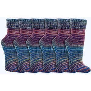 Wollen sokken | Scandinavisch | Dames & Heren | Kleur: Blauw | 6 paar