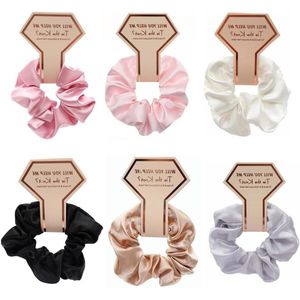 Allecto Plus - 6 stuks Scrunchies voor bruidsmeisjes - Satijnen Haarelastiekjes - Zacht en Elastisch - Meisjes Dames - Bruiden en Bruidsmeisjes