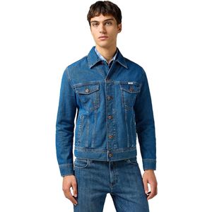 Wrangler - Classic Spijkerjas - Middenblauw - Katoen - Normale Pasvorm