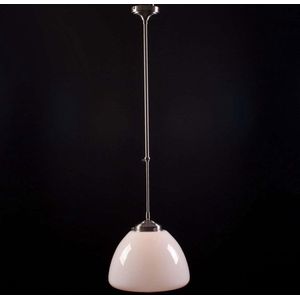 Art deco hanglamp Glasgow | 1 lichts | Ø 30 cm | 65-105 cm | grijs / staal / wit | glas / metaal | verstelbaar | woonkamer | gispen / retro / jaren 30