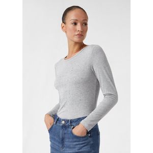 comma casual identity - Longsleeve - Grey melange - Met Glitterstenen - Viscose