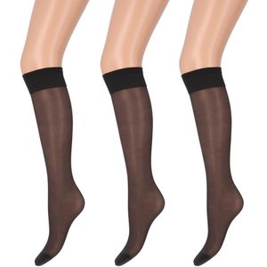 Marianne - Dames Kneehighs Antipress Lycra Panty - 20Den - 3-Pack - Maat One Size - Anthracite