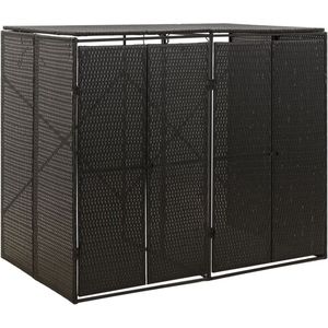 vidaXL-Containerberging-dubbel-140x80x117-cm-poly-rattan-zwart