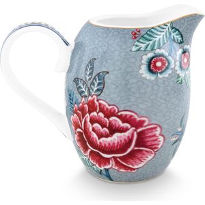 Pip Studio Flower Festival blue - kan - 250ml - melkkannetje - blauw - porselein