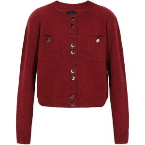 DreiMaster Klassik Gebreid vest  rood gemêleerd