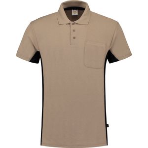 Tricorp Poloshirt Bi-Color - Workwear - 202002 - Khaki-Zwart - maat XS