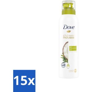 15 x Dove Shower Foam Coconut Oil 200 ml - Scheermousse - Kokosgeur - Dove Coconut Oil