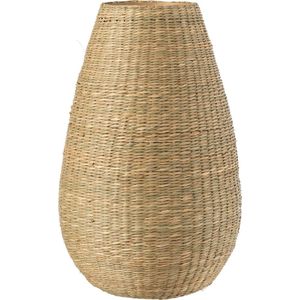 J-Line Vaas Large Decoratief Zeegras/Bamboe Naturel - 46 cm hoog