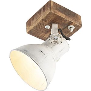 QAZQA mangoes - Industriele Plafondlamp - 1 lichts - Ø 180 mm - Wit - Industrieel - Woonkamer | Slaapkamer | Keuken