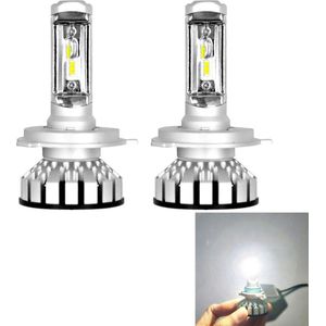 2 STKS R8 9003 / HB2 / H4 / Hallo / Lo 30W 3500LM 6000K IP65 Waterdichte auto LED koplamp met 2 COB lampen, DC 9-36V (wit licht)