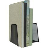 QUVIO Boekensteunen set van 2 - Boekenstandaard - Boekenhouder - Boekensteun voor volwassenen - Tijdschriftenrek - Tijdschriftenhouder - Modern - Staal - Zwart - 13 x 10 x 15 cm