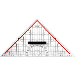 Geodriehoek M鯾ius & Ruppert 30cm plexiglas transparant voor technisch tekenen