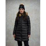 Longline Padded Coat Wo - Black Jackets