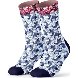 Sock My Feet - Grappige sokken heren - Maat 43-46 - Sock My Blue Fish 2 pack - Vissen sokken - Funny Socks - Vrolijke sokken - Leuke sokken - Fashion statement - Gekke sokken - Grappige cadeaus - Socks First.