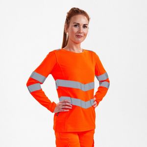 Engel - Safety T-shirt - Hi-vis Orange - Lange Mouwen - Dames - EN ISO 20471 Klasse 2