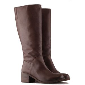 Jilsen - Tiffany - Knielaarzen - Bruin - Brede Schacht - Kuitomtrek 44 cm