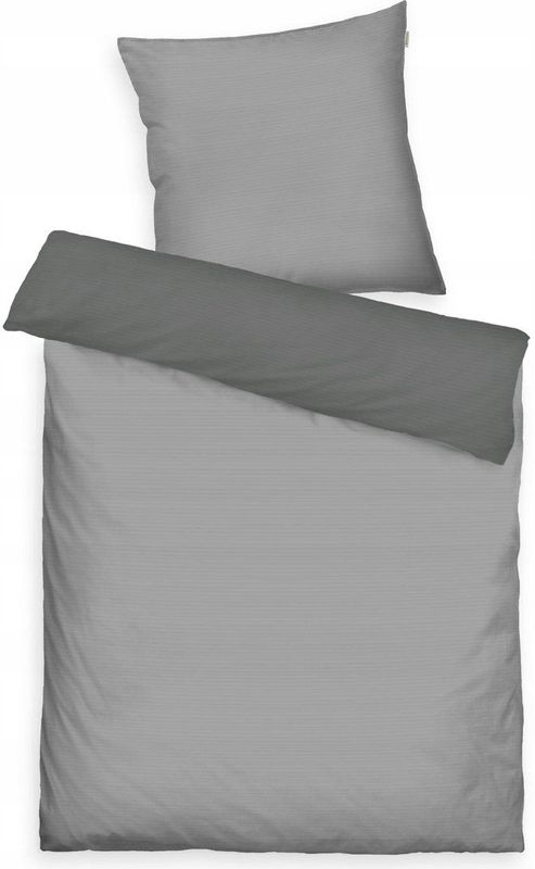 Tom Tailor - Katoen Satijn Beddengoed - Grijs - Dekbedovertrek 140x200 cm met Kussensloop 70x90 cm