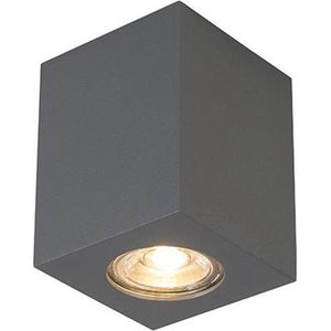 QAZQA quba - Design Plafondspot | Spotje | Opbouwspot - 1 lichts - L 75 mm - Donkergrijs - Woonkamer | Slaapkamer | Keuken