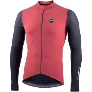 Nalini - Heren - Fietsshirt - Lange mouwen - Wielrenshirt - Najaar - Winter - SOFT WRAP LS J - BLACK/RED WINE - M