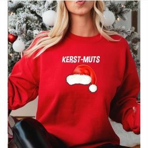 Dames sweater-Foute kersttrui- Kerst Muts- kleur rood- Maat M