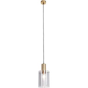 QAZQA vidra - Moderne Hanglamp - 1 lichts - Ø 140 mm - Messing - Woonkamer | Slaapkamer | Keuken