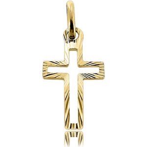 Juwelier Zwartevalk 14 karaat gouden kruis hanger - 14.101.026