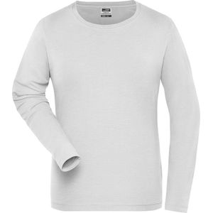 James and Nicholson Dames/dames Organic Cotton Sweater met lange mouwen (Wit)