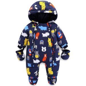 Baby rompertje met capuchon voor peuters - Winter sneeuwpak, fleece en katoen - 3-24 maanden