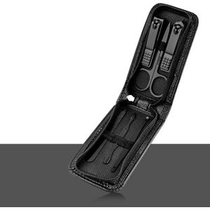 Manicure set - Nagelschaar - Nagelknipper -RVS - 6 Delige set - Zwart