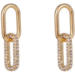 Go Dutch Label Oorknoppen double sparkle chain Goud