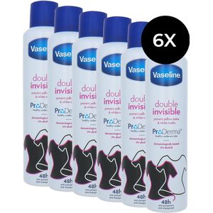 Vaseline Double Invisible Pro Derma Deodorant Spray - 6 x 250 ml