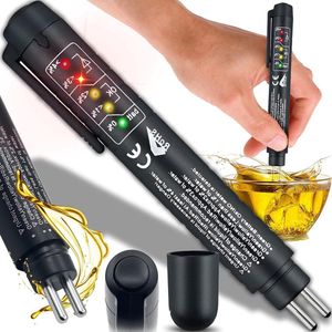 Brake Fluid Tester with 5 LED Display for Car Brake Fluid Detection DOT3 DOT4 DOT5 Black