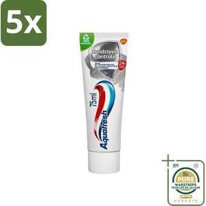 5 x Aquafresh Tandpasta Tandsteen Controle Frisse Adem 75 ml - Grootverpakking - Tandpasta - Tandsteen Controle - Tandplak Voorkomen - Frisse Adem - Gezond Tandvlees