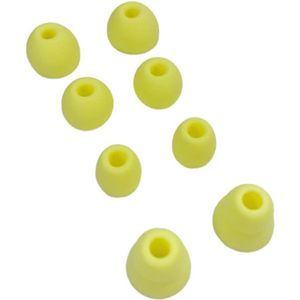 Allecto Plus - Siliconen Reserveoordopjes in 4 Maten voor In-Ear Hoofdtelefoon (Geel)