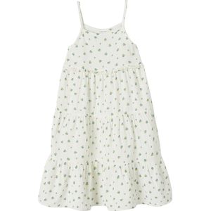 Jersey - Lange Jurk - Petrolblauw - Katoen - Ruches en Bloemmotieven