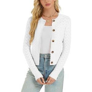 Gebreid Damesvest met Lange Mouwen