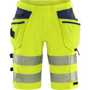 Fristads High vis Green stretch korte broek klasse 2 2646 GSTP - Hi-Vis geel/marineblauw - C44