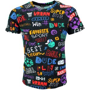 S&C Shirtje Multicolour zwart Kids & Kind Jongens Zwart - Maat: 98/104