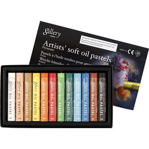 Gallery Oliepastel Premium, dikte 10 mm, l: 7 cm, diverse kleuren, 12stuks