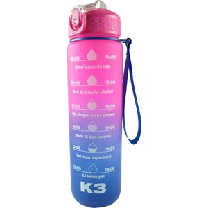 K3 - Motiverende Drinkfles - 1 Liter - Kunststof