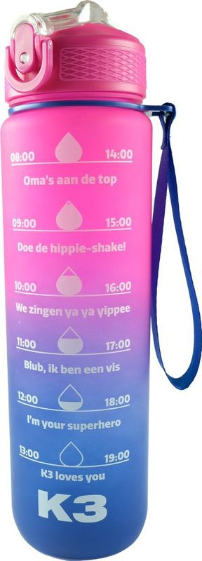 K3 - Motiverende Drinkfles - 1 Liter - Kunststof