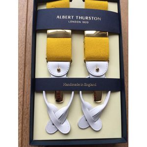 Albert Thurston handgemaakt bretels wol geel goudkleurig